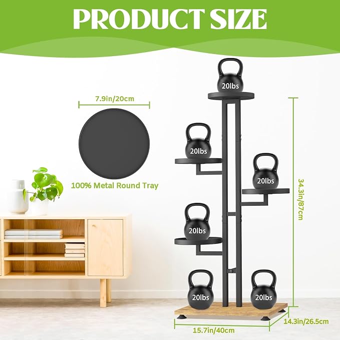 iDavosic.ly Plant Stand for Indoor Outdoor 2 Pack, 3 Tier Wrought Iron Vertical Flower Holder Shelf and 5 Layer Metal Pot Display Rack for Patio Porch Garden Living Room, Black