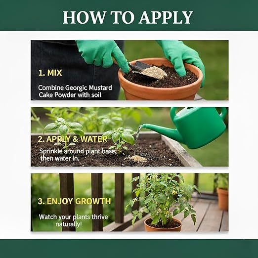 Mustard Oil Cake Powder – All-Purpose Natural Fertilizer for Flowers, Vegetables, Herbs, Fruit Trees & Plants – Natural Cold-Pressed Plant Food and Soil Conditioner – Booster for Lush Growth (3 lb)