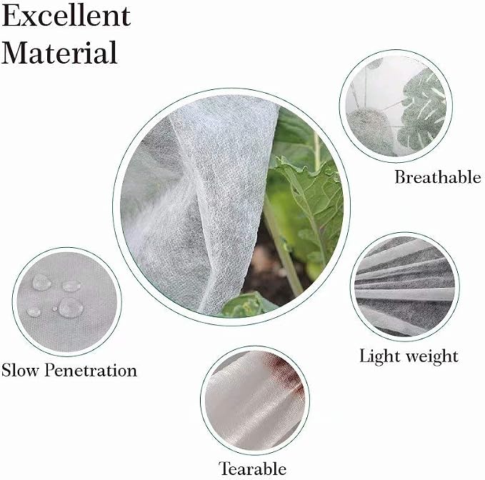 Agfabric Plant Covers Freeze Protection Frost Blankets for Plants 5'x25' 0.9oz Floating Row Cover Garden Plant Cover Freeze Cloths for Plants Winter Frost Pests Protection,White