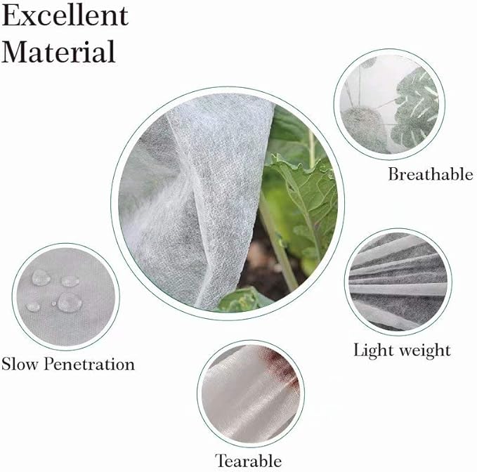 Agfabric Plant Covers Freeze Protection Floating Row Covers 7'x100' 0.9oz Plant Covers Freeze Sun Protection,Frost Cloth for Vegetables,White
