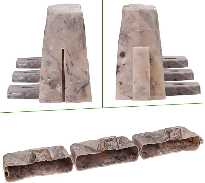 Landscape Edging Faux Stone Edging Garden Edging Border,68FT x 2.75 in Tall Decorative Stone-Look Garden Border for Flower Bed Edging,Yard Edging,Lawn Trees and Gardens,with Anchoring Spikes,Brown
