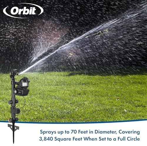 Orbit Yard Enforcer Motion-Activated Sprinkler - Outdoor Animal Repeller & Lawn Protector - Motion Sensor - Multi-Angle Detection - Weatherproof Dual-Purpose Sprinkler - 62100