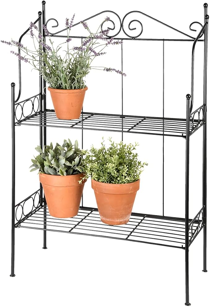 Esschert Design Metal Black Folding Plant Stand 25.9 x 56.5 x 79.3 cm