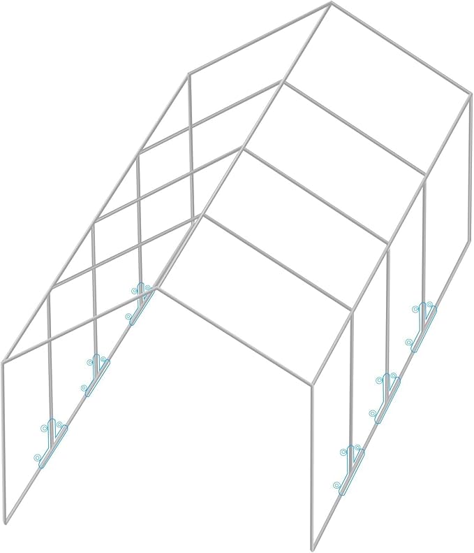 Aoneky 1'' Corner Canopy Fitting Couplers Kit - Fits 3/4" EMT - Frame Carport Connectors (6pcs 3 Way T Shaped Fittings)