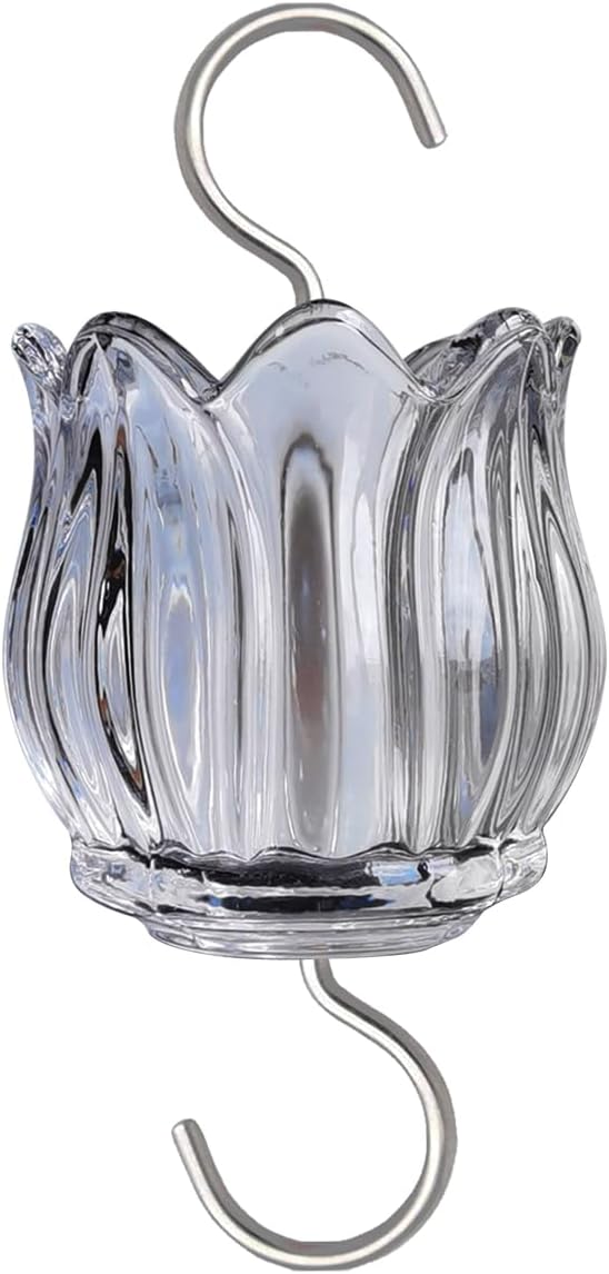 Glass Ant Moat for Hummingbird Feeder - 3 OZ Tulip Insect Guard with Large Capacity (Black)