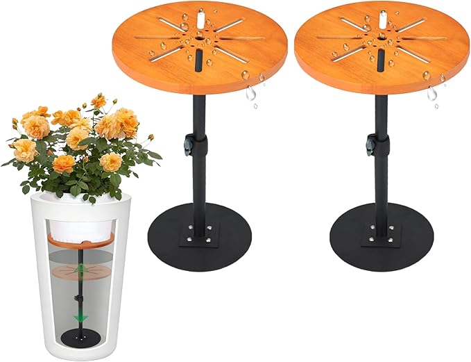 Adjustable Plant Risers for Inside Pots,Planter Inserts for Large Pots and Tall Flower Plant Containers Indoor and Outdoor,12-21” Rise, 6" Base, 10" Top-2pack