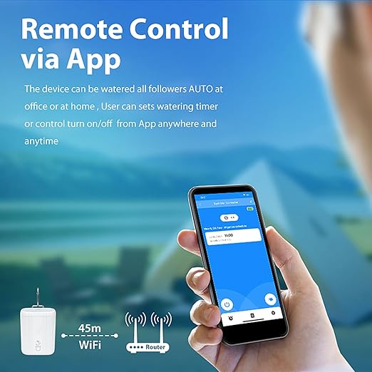 WIFI Automatic Plant Waterer, DIY Automatic Drip Irrigation Kit for 10 Potted Plants, Auto & Manual & Delay Watering Mode/Water Shortage Alert/Irrigation Records,Compatible w Alexa Tuya/Smart Life App