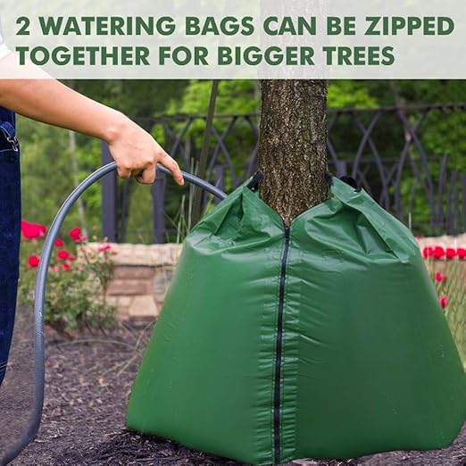 REMIAWY Tree Watering Bag, 20 Gallon Slow Release Irrigation Watering Bag for Trees, Made of Durable PVC Material with Zipper (6 Pack 5-8 Hours Releasing Time)