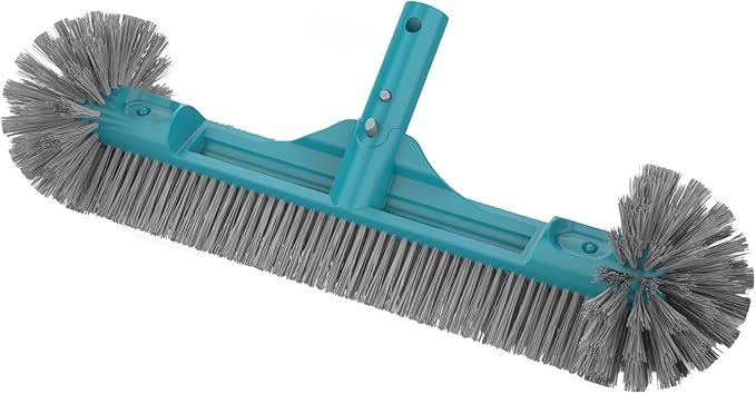 18” Pool Brush Head - Plastic Pool Brushes with Round Ends for Cleaning Swimming Pool Walls, Steps & Corners, Safe for Vinyl Liner(No Pole)