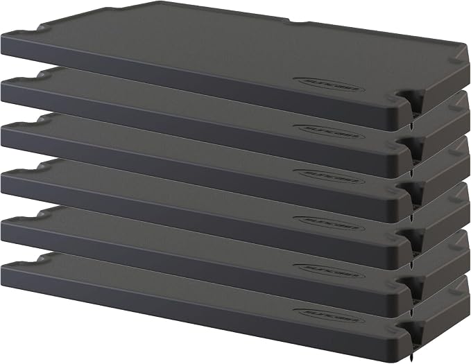 Suncast 6 Pack Vertical Shed Shelf Kit, Space Saving Shelving for Wall Mount Outdoor Storage Structures, 27.75" W x 14.5" D x 1.25" H, Black