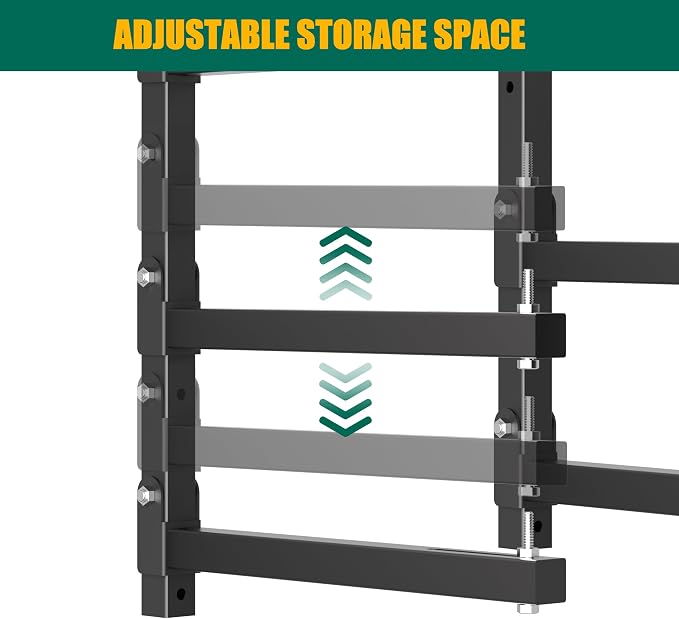 Lumber Storage Rack Wall Mount, Folding Wood Storage Racks Heavy Duty for Garage Metal Lumber Rack Indoor and Outdoor with 4-Level, 4 Pack, Black
