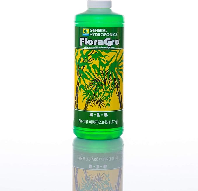 General Hydroponics Flora Series: FloraMicro, FloraBloom, FloraGro - 3-Part Hydroponic Nutrient System, 1 qt. Bottles
