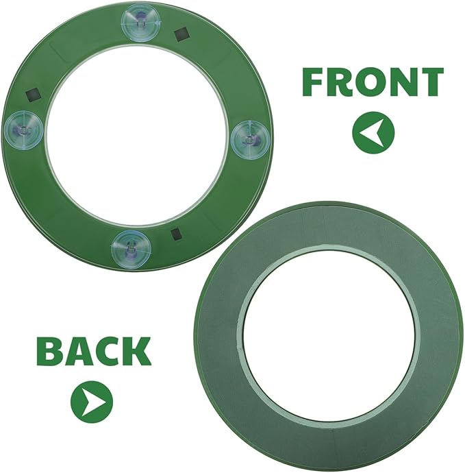 YARNOW 2 Pcs Flower Foam Rings with Suction Cups, 11.8 Inch Foam for Flower Arrangements, Wedding Car Decoration, Florist Supplies