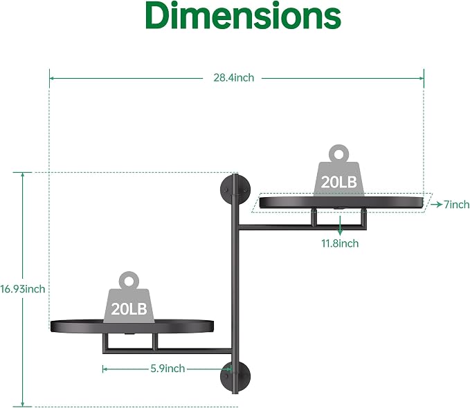 Rotating Window Shelves for Multiple Plants Indoor,2-tier Metal Corner Black Plant Stand Holder Floating Hanger Shelf for Wall，Windows Sill Gifts for Planter Lover to Enhance Home Decor