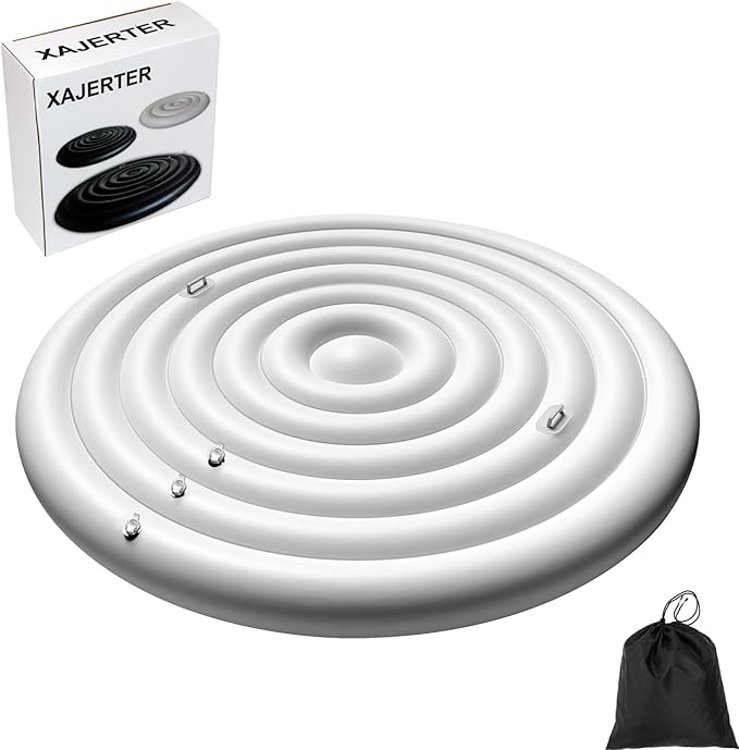 Inflatable Hot Tub Cover Round, Fits Saluspa Coleman Intex Cover, Thermal Insulated & Energy-Saving Weatherproof Protector, Unique Design Flexible Adjust Pool Cover Size Replacement-Life Time Support