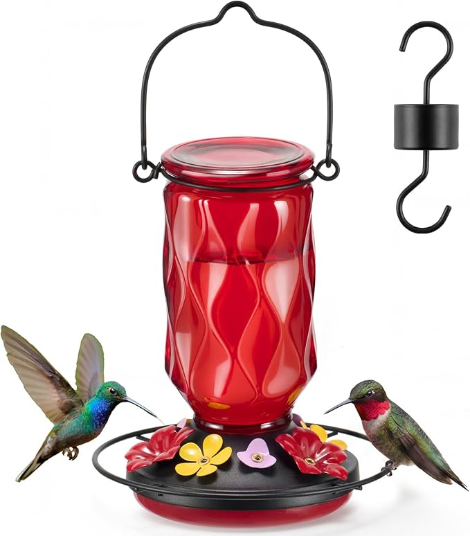 Kingsyard Hummingbird Feeders for Outdoors Hanging + Kingsyard Hummingbird Feeders for Outdoors Hanging