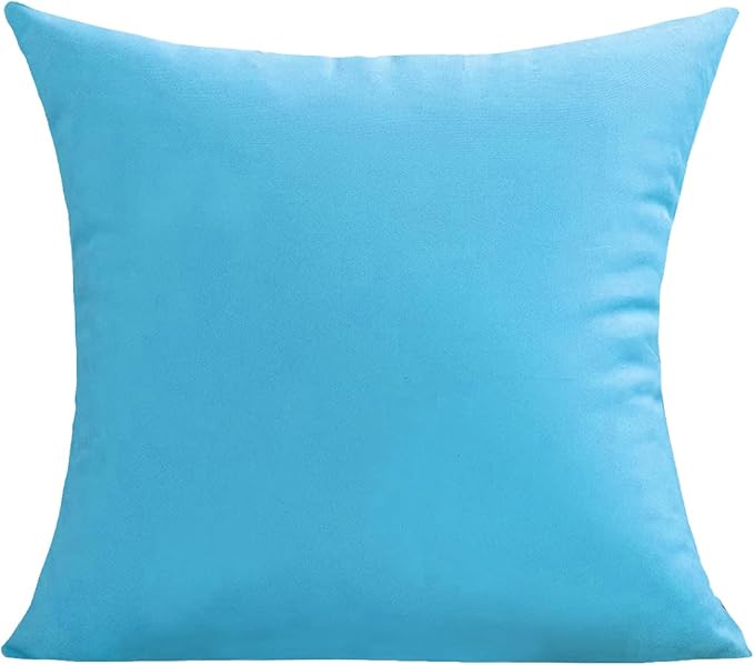 VAKADO Outdoor Waterproof Throw Pillow Covers Decorative UV Outside Patio Furniture Cushion Cases Decor for Garden Bench Porch Couch Tent Pool 26x26 Pack of 2 (Sky Blue)