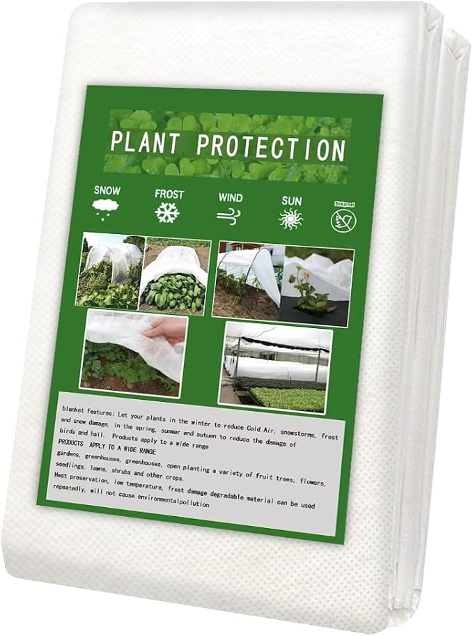 RooTrimmer Frost Covers Protection for Outdoor Plants 10Ft x 50Ft, Plant Blankets Freeze Cloths for Spring, Horticultural Fleece for Trees/Raised Beds/Vegetables/Shrubs (1.2 oz/yd², White)