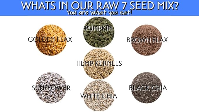 Gerbs Super 7 Seed Snack Mix 1 lb. | Raw, No Artificial Additives, Resealable Bag | Crunchy Pumpkin, Sunflower, Brown & Golden Flax, Black & White Chia, Hemp | Top 14 Allergen-Free