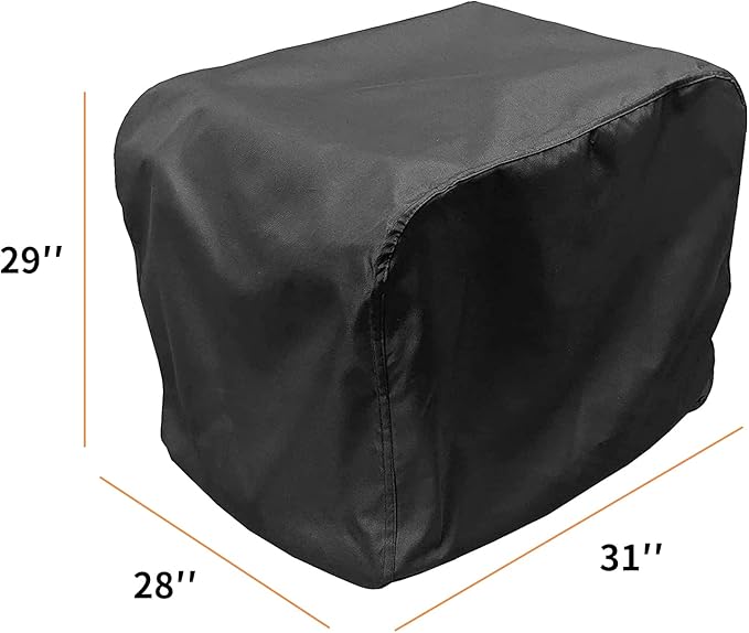 Generator Cover Waterproof, Heavy Duty Thicken 600D Polyester with Elastic Drawstring, Weather/UV Resistant Generator Cover for Universal Portable Generators 6500-9000 Watt (31''L x 29''W x 28''H)