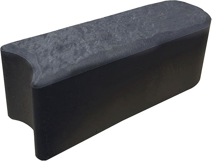 TierraVerde 12-Pack 12”x4” Stomp Rubber Edge Stone, Grey – Faux Landscape Border Decor for Patios, Paths, Play Areas & Gardening – DIY No-Dig Edging Block for Outdoor Decorative Projects