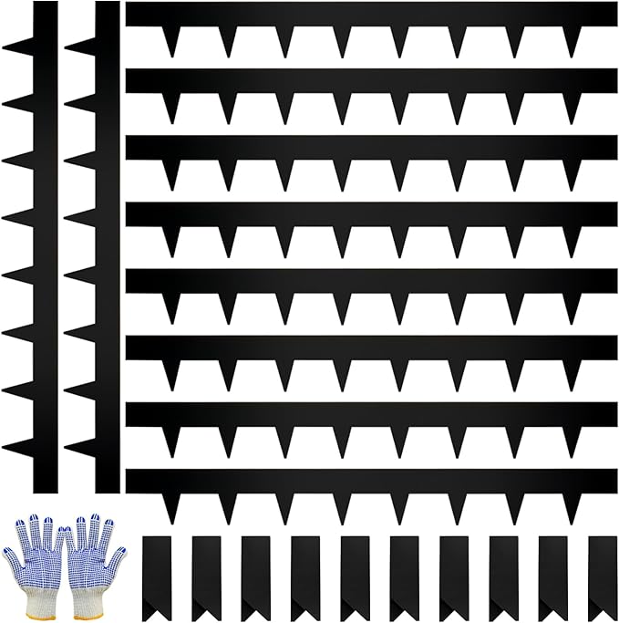 Steel Landscape Edging-33FT Landscape Lawn Edging- 4.5" H X 40" L Metal Garden Edging 10 Pcs-No-Dig Hammer Heavy Duty Steel Edging-Bendable Border Strips for Lawn Yard Black -10 Clips