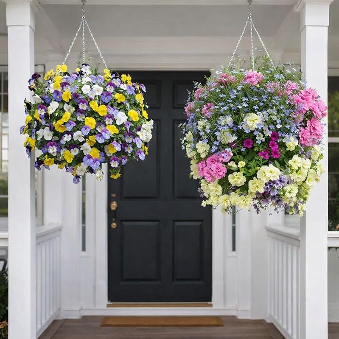 Ultimate Hanging Baskets - Strawberry, Tomato, Flower, and Herb Outdoor Planters - Use Garden Pots for Growing Plants Outside On A Deck, Fence, or Balcony (10, Desert Sand)