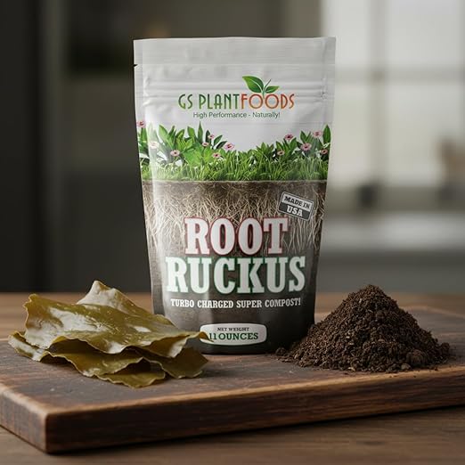 GS Plant Foods Root Ruckus – Dry Soil Zone Conditioner – Humic-Rich Granules with Kelp Components to Support Soil Structure & Nutrient Availability (11 oz)