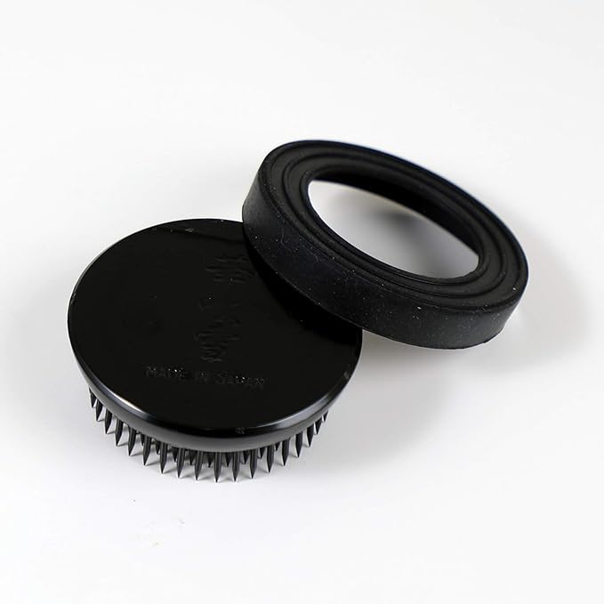 Wazakura Ikebana Kenzan Flower Pin Frog, Made in Japan, Floral Arranging Tool, Round - 61mm(2.4") Black