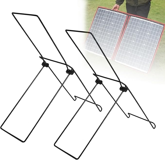 2 Pack Solar Panel Stand, Folding Solar Panel Stand, No Fixed Installation Required Sturdy and Lightweight Suitable for Less Than 0.35 Inches Thick