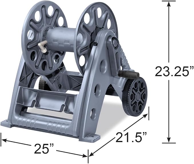 Liberty Basics 514-G Two Wheel Resin Hose Cart, Gray