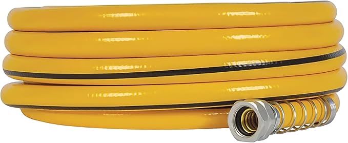 Gilmour 5/8" x 50' Heavy Duty Flexogen Water Hose, Flexible Garden Hose for Vegetable Gardens, Flower Beds, and Lawn Sprinklers, Yellow