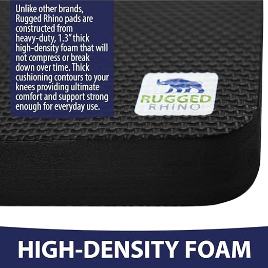 Rugged Rhino Kneeling Pad and Grill Cover, Durable Shock Absorbent Pads, Windproof Grill Cover for Outdoor 58" L x 24" W x 48" H Both in Black, 2 Item Bundle
