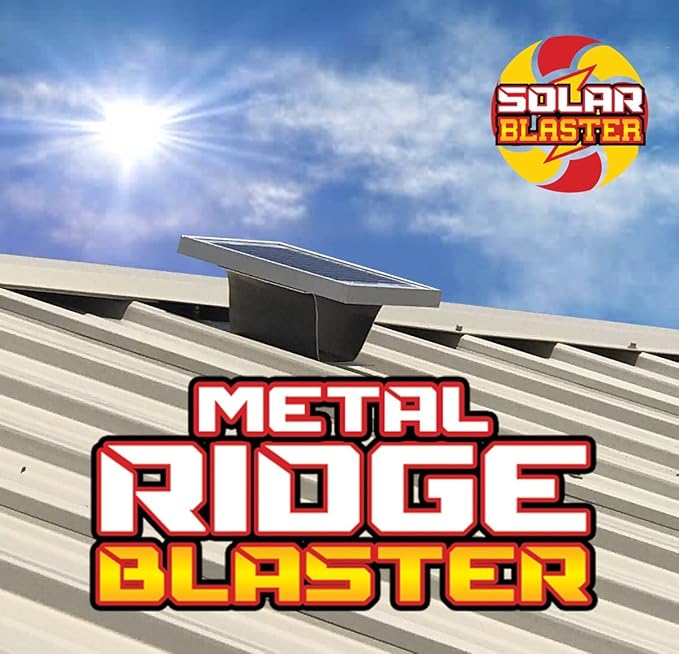 Solar Metal RidgeBlaster for Houses, Sheds and garages That Have Ridge Venting