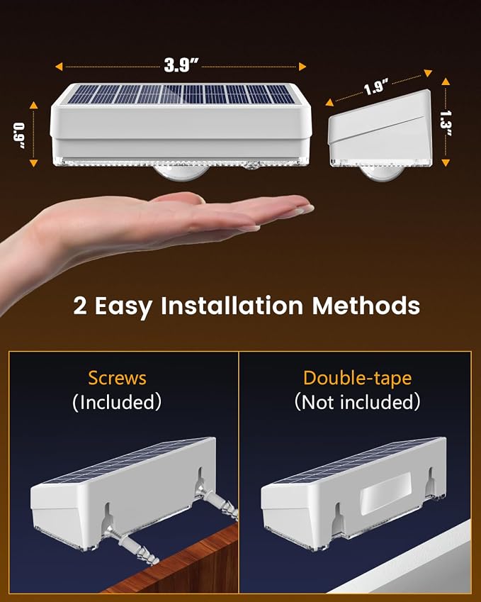 JOFIOS Solar Fence Lights Outdoor, 8 Pack, 50LM Ultra Bright, 3 Color Temperatures & RGB, IP65 Waterproof, Dusk-to-Dawn Solar Powered Fence Lights for Patio, Railing (White)