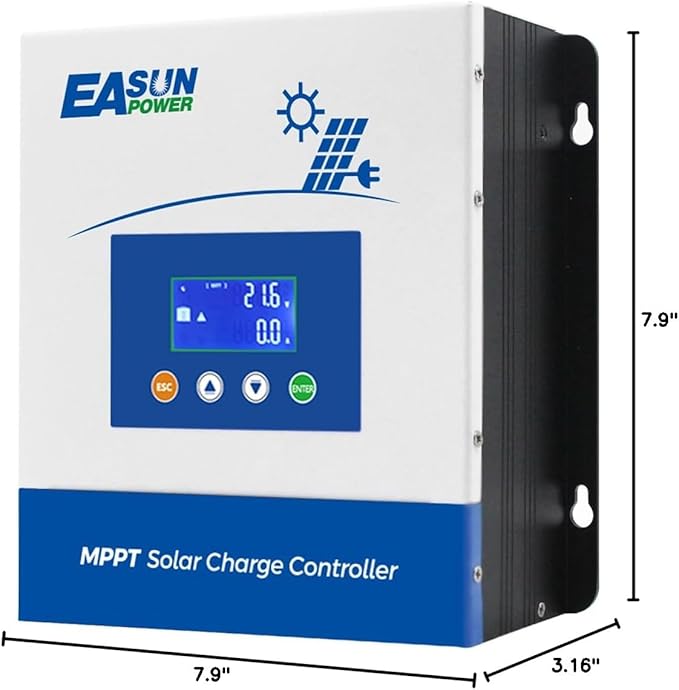 POWLAND 60A MPPT Solar Charge Controller,12V/24V/36V/48V Auto,Max Input 150V LCD Display Regulator Intelligent Charge Controller for Sealed Gel AGM Flooded Lithium Battery