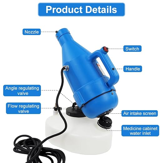 4.5L Electric ULV Portable Fogger Sprayer Machine Mist Cold Fogger 32.8ft Spraying for Yard Hotel (Plug 110V)