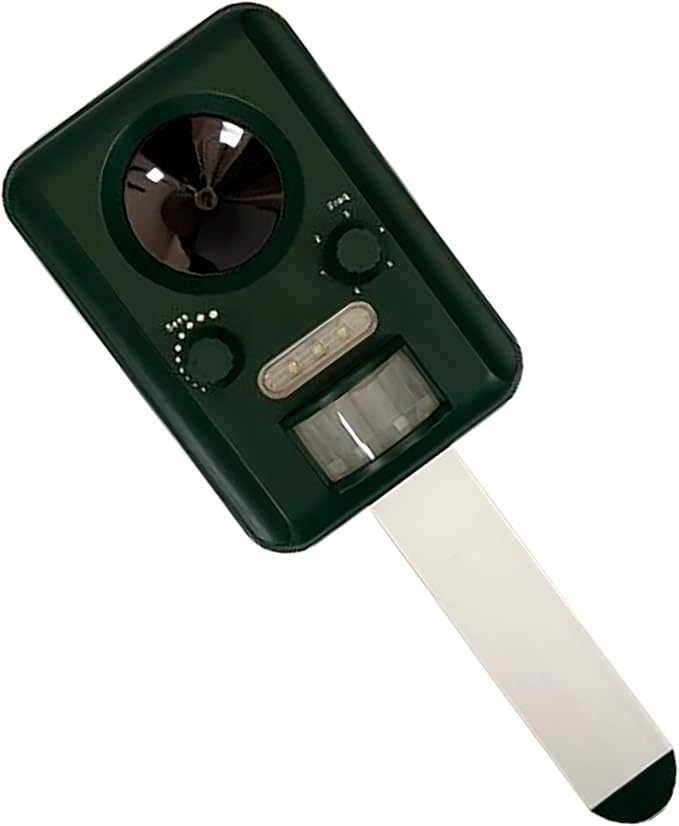 PESTEZE USA Solar Ultrasonic Animal Repellent – Detects & Deters Unwanted Skunk, Deer, Coyote, Fox, Wolf, Rabbit, Raccoon & Birds Using Motion Activation; Outdoor Pest Protection for Yards & Livestock