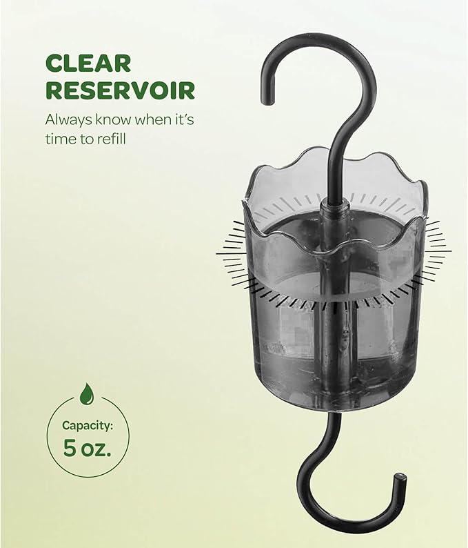 Ant Moat for Hummingbird Feeders [Set of 2] Ant Guard Keeps Ants Away from Feeders, Made of Durable Plastic, Black Color/Rustproof S Hooks, Suitable for All Hummingbird Feeders