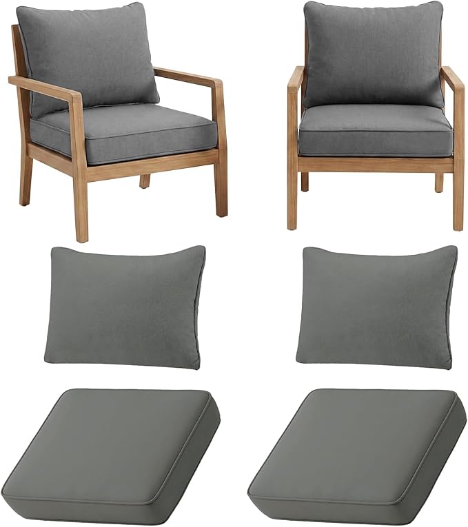 4pcs Outdoor patio cushion covers replacement, 24" zippered outdoor cushion covers waterproof, UV Resistant & Washable patio furniture cushion covers waterproof for Patio Sectional, Lght Grayi