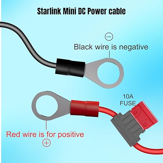 Starlink Mini DC Extension Cable 32.8Ft, Waterproof Power Converter Adapter, Female to O Ring Replacement Accessories,Compatible with Starlink Mini Pipe Adapter & Original Power Cable