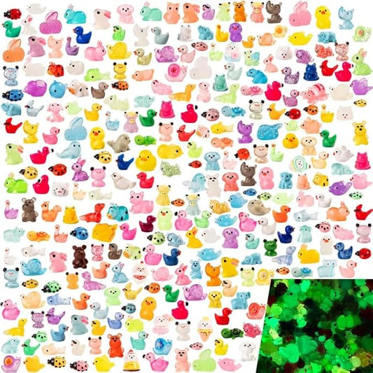 300pcs Mini Resin Animals300 Styles Variety Tiny Animals Figures Miniature Little Small Animal Figurines Bulk for Micro Fairy Garden Landscape Accessories Hide Crafts Decor Aquarium