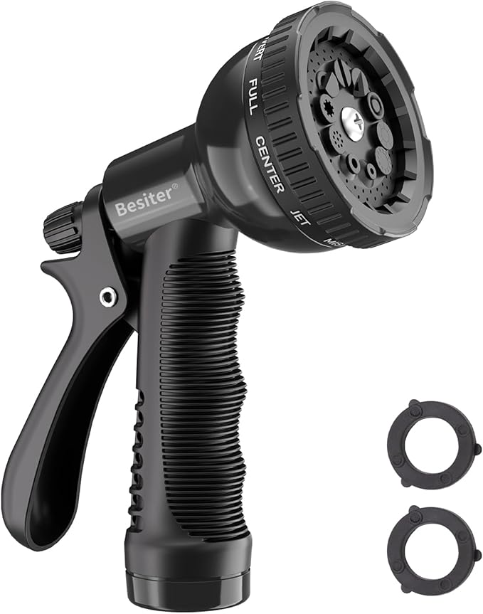 Garden Hose Nozzle Sprayer: 2 Pack 10 Watering Patterns Spray Nozzles Heavy Duty Hose Head Hose Attachment