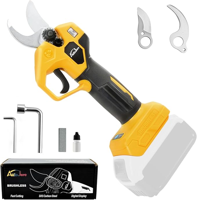 Electric Pruning Shears Compatible with Dewalt 20V Battery Brushless Electric Shears with LCD Display 0.8-1.2 Inch Cutting Diameter for Gardening, Branch, Tree Trimming (NO Battery)