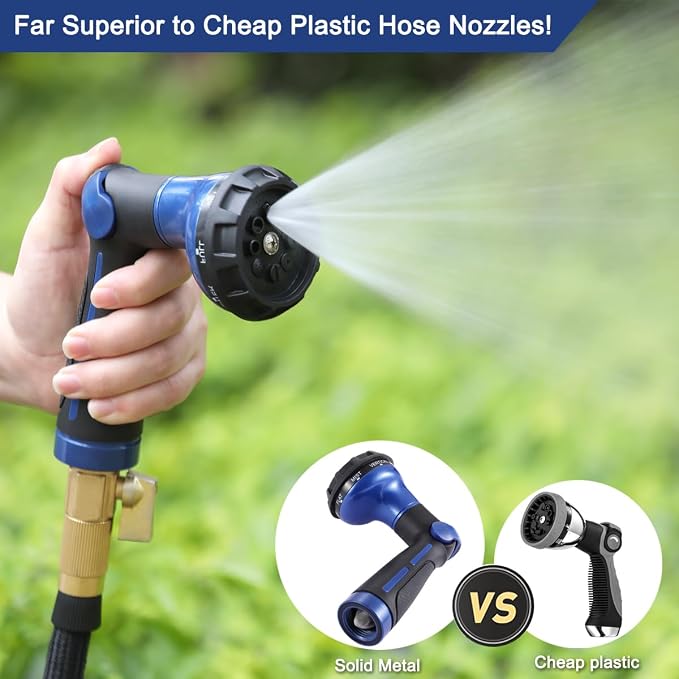 FANHAO High Pressure Spray Nozzle with Thumb Control+Heavy Duty Garden Hose Nozzle