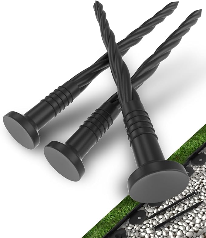 70 Count 8-Inch Plastic Landscape Edging Spikes Landscape Anchoring Nail Spiral Landscape Stake for Paver Edging, Artificial Turf，Weed Barrier, Landscape Edging, Grass Pathway,and More