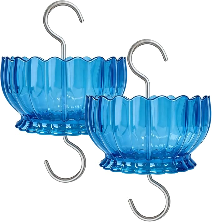 Extra Large Ant Moat for Hummingbird Feeder - Pack of 2PC x 9 OZ Capacity Insect Guard Daisy (Blue)