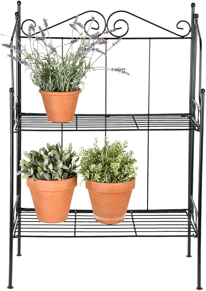 Esschert Design Metal Black Folding Plant Stand 25.9 x 56.5 x 79.3 cm