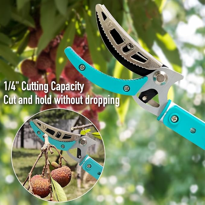 5.91-9.84FT Tree Pruners Long Reach with 4 Nodes Adjustment, Extendable Tree Pruner, Ergonomic Grip, Telescopic Tree Pruner Ideal for Fruit Picking, Deadheading And Pruning
