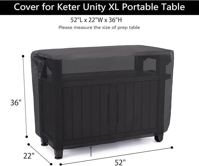 Outdoor Furniture Cover for Keter Unity XL Portable Table and XXL 230 Gallon Deck Box,Waterproof